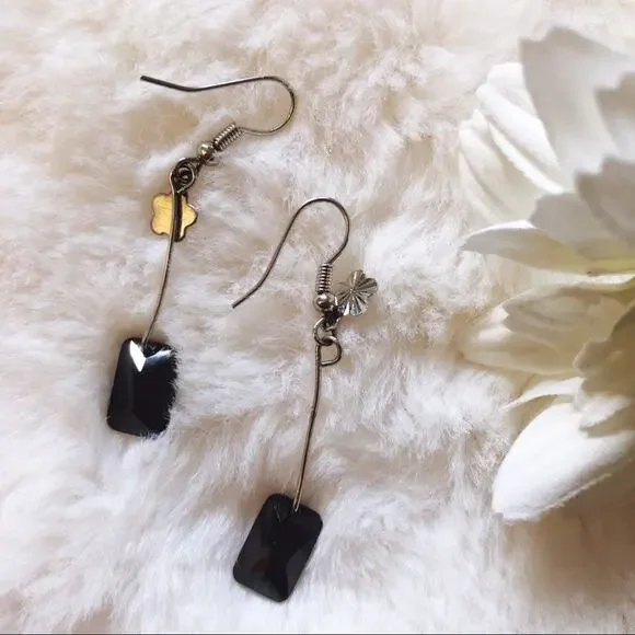 Silver Black Dazzle Earrings - Picture 6 of 10